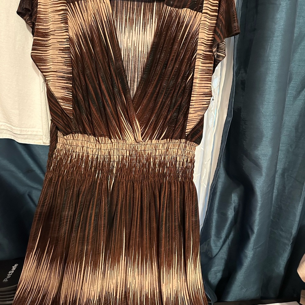 Source Unknown Brown and Gold Maxi Dress - Picture 2 of 4